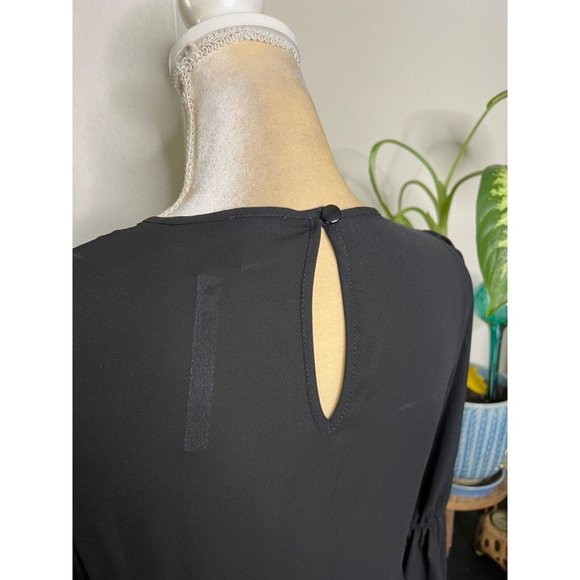 ASOS Maternity Black Chiffon Blouse Size 2 Long Sleeve Top - Picture 7 of 7